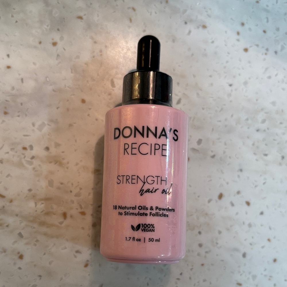 Donna's Recipe Strength Hair Oil. Stimulates hair follicles to help hair growth